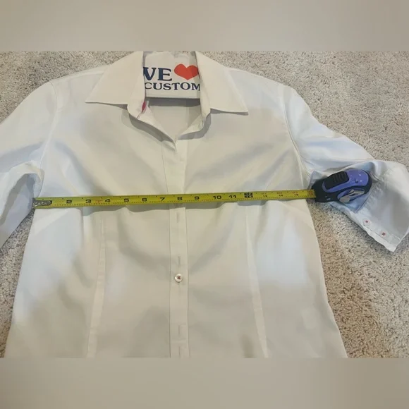 Lilly Pulitzer White Button-Up Blouse Three Quarter Sleeve Size 8 - Picture 4 of 6
